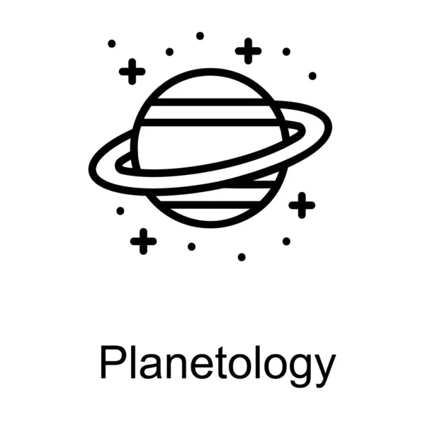 Planetologie Linie Logo Linienvektor — Stockvektor