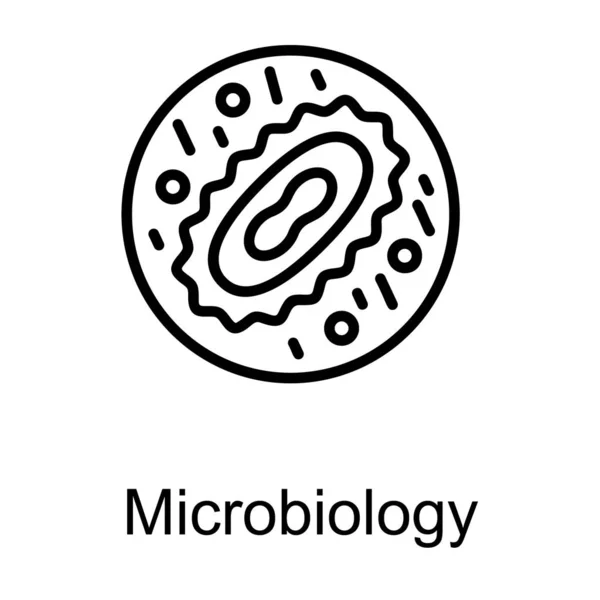 Study Microorganisms Line Logo — Stock Vector