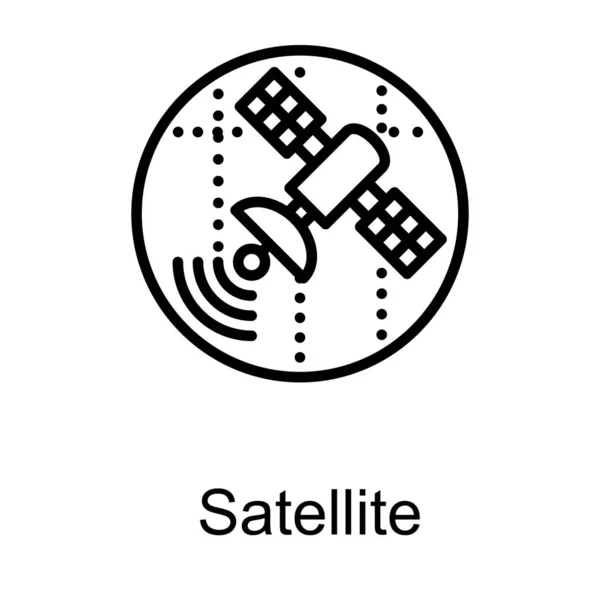 Δορυφορικό Λογότυπο Του Σχεδιασμού Της Γραμμής — Διανυσματικό Αρχείο