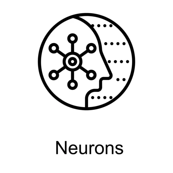 Logo Della Struttura Del Neurone Del Vettore Linea — Vettoriale Stock