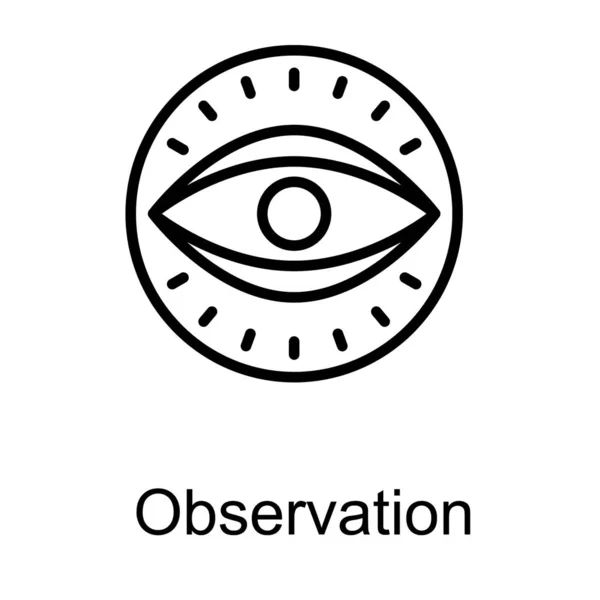Logotipo Observação Vetor Linha — Vetor de Stock