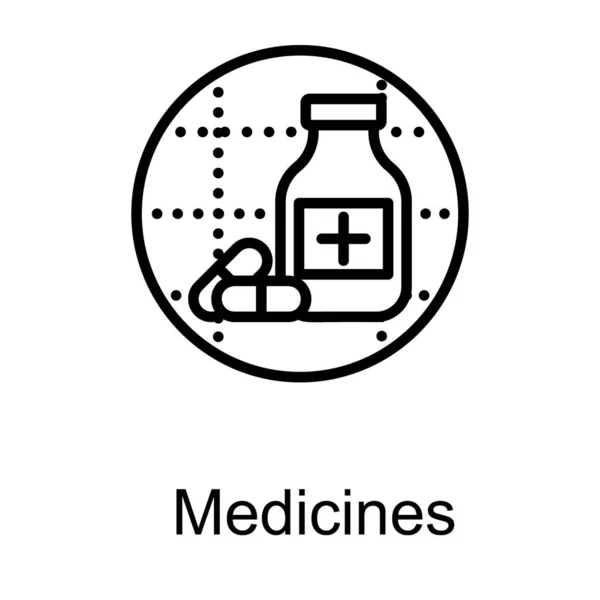 Medikamentendose Linie Logo — Stockvektor