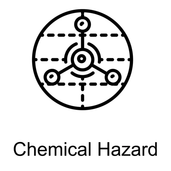 Chemical Hazard Logo Line Design — Stock Vector
