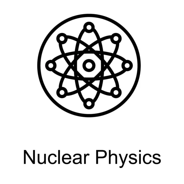 Física Nuclear Projeto Vetores Linha —  Vetores de Stock