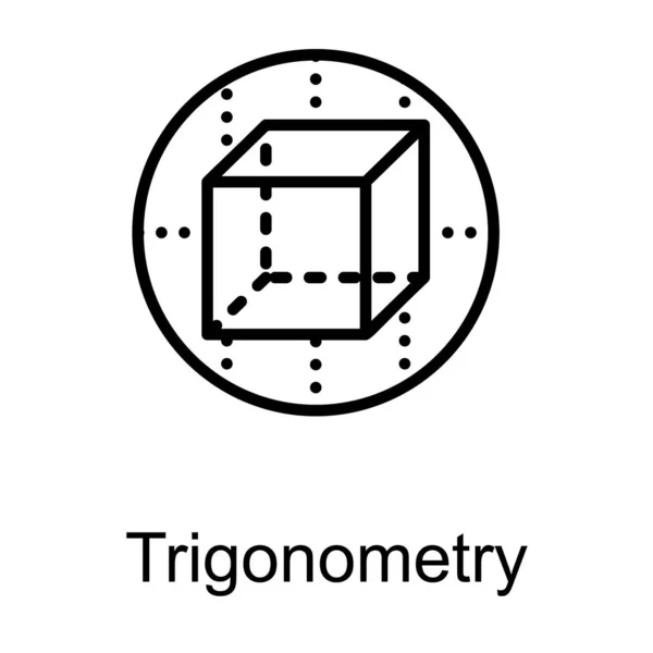 Trigonometrie Logo Van Lijn Ontwerp — Stockvector