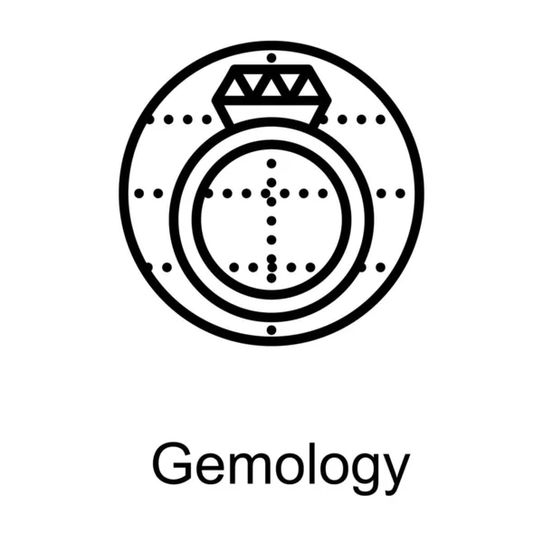 Logo Gemology Dans Conception Ligne — Image vectorielle