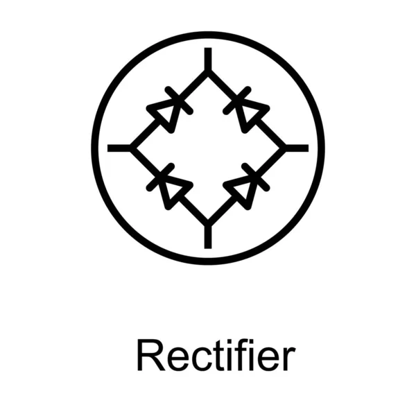 Logotipo Rectificador Línea Vector — Vector de stock