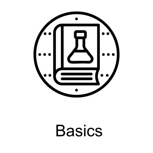 Chemie Buch Logo Liniendesign — Stockvektor