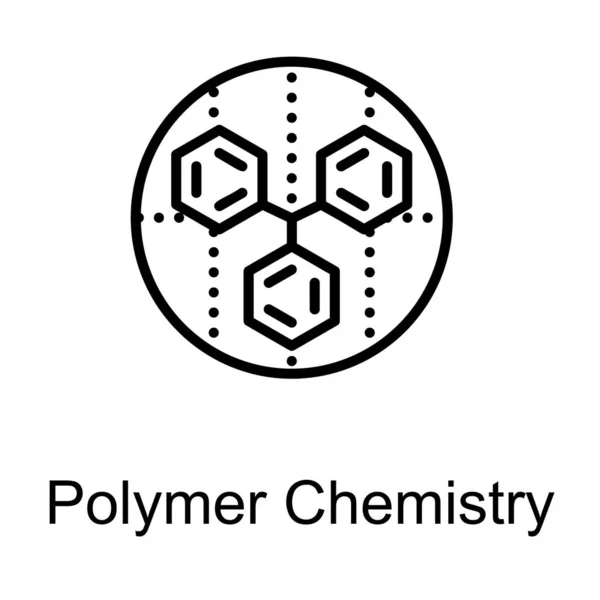 Polimer Kémiai Tudomány Vonal Logo Tervezés — Stock Vector