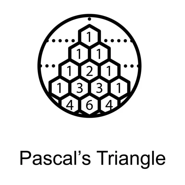 Symbole Triangle Pascal Dans Vecteur Conception Ligne — Image vectorielle