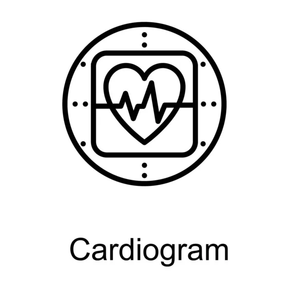 Logo Kardiograficzne Wektorze Liniowym — Wektor stockowy