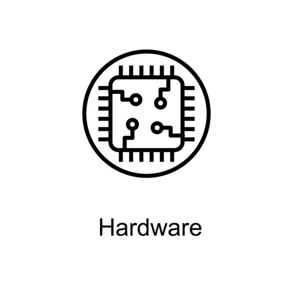 Hardware Chip Logo Projektowaniu Linii — Wektor stockowy