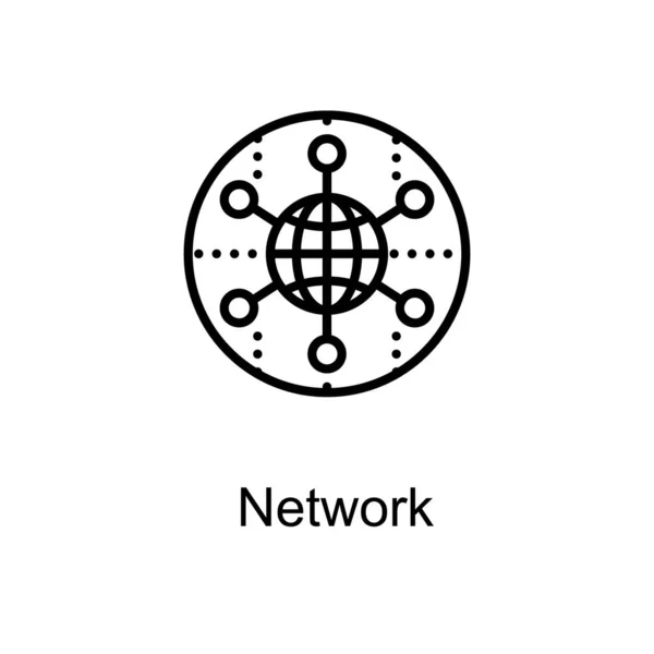 Globales Netzwerk Logo Liniendesign — Stockvektor