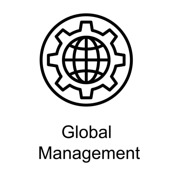Projeto Linha Gerenciamento Rede Global — Vetor de Stock