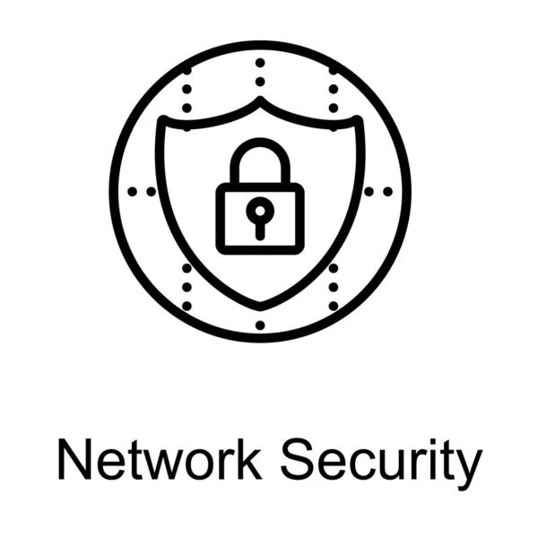 Network Security Line Design Vector — Stock Vector