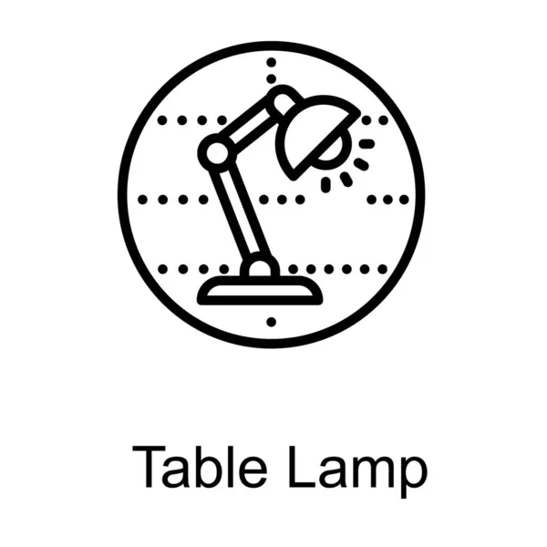 ラインデザインのテーブルランプベクトル — ストックベクタ