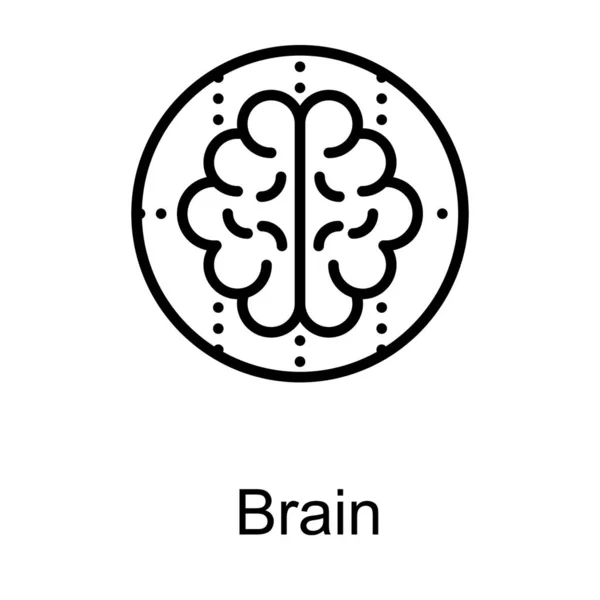 Vector Línea Del Diseño Del Logotipo Del Cerebro — Vector de stock