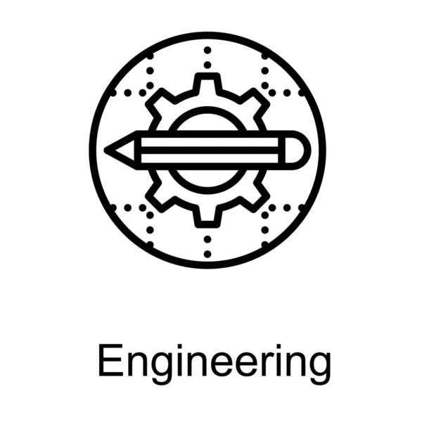 Technisches Logo Des Liniendesigns — Stockvektor