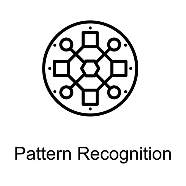 Logo Reconnaissance Modèle Conception Ligne — Image vectorielle