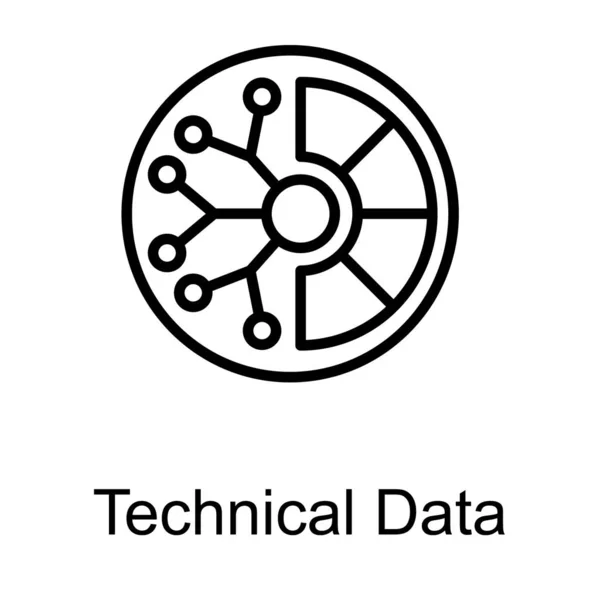 ラインロゴデザインの技術データ — ストックベクタ