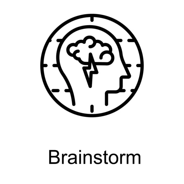 Vetor Brainstorming Linha Logotipo — Vetor de Stock