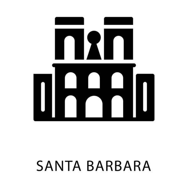 Santa Barbara Vector Glifo — Vector de stock