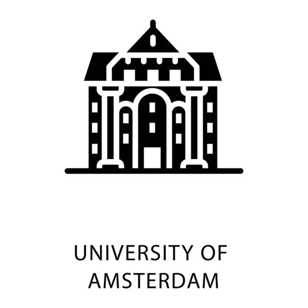 Ícone Glifo Universidade Amsterdam Vetor Design — Vetor de Stock