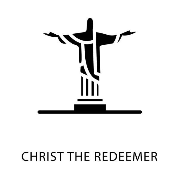 Икона Христа Спасителя Вектора Глифов — стоковый вектор