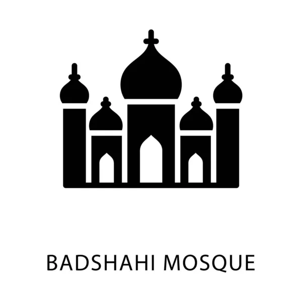 Glyphen Symbol Des Designvektors Der Badshahi Moschee — Stockvektor