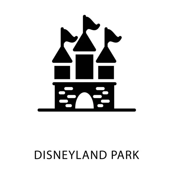 在字形矢量中的迪斯尼公园游乐场图标 — 图库矢量图片