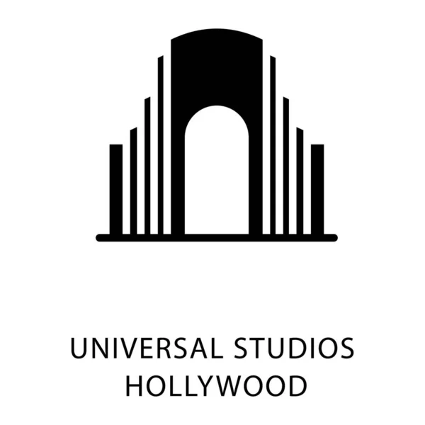 Universal Studio Arkitektur Glyph Vektor — Stock vektor