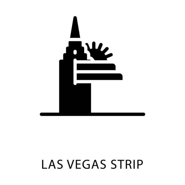 Icona Las Vegas Striscia Glifo Vettore — Vettoriale Stock