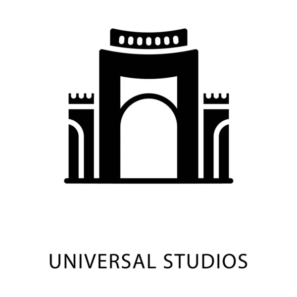 Universal Estúdio Arquitetura Glifo Vetor — Vetor de Stock