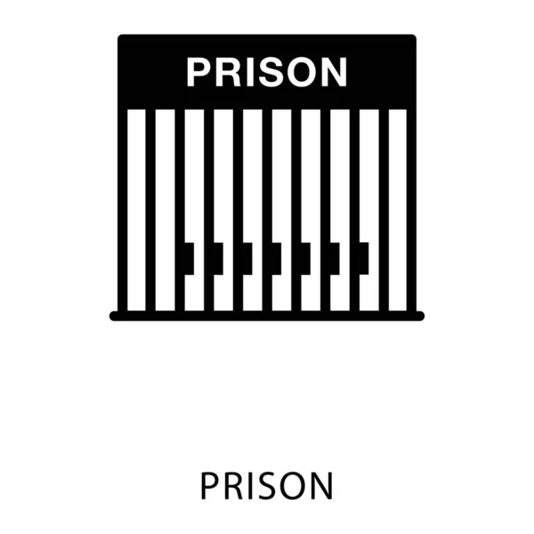 Vettore Della Prigione Criminale Nell Icona Del Design Del Glifo — Vettoriale Stock