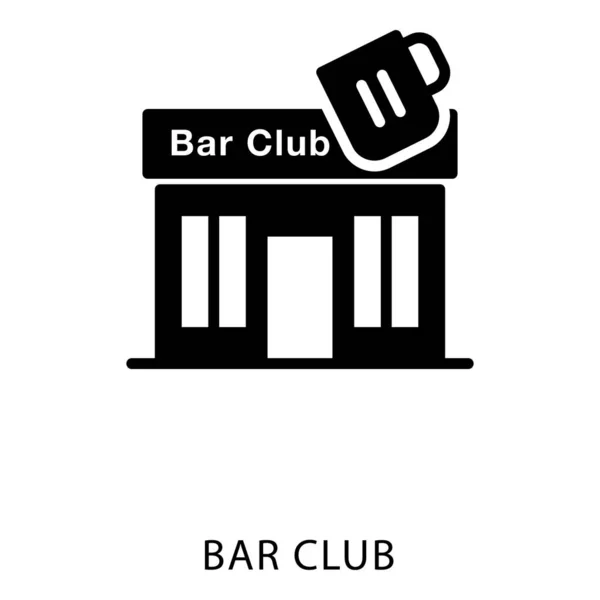 Icono Del Edificio Del Club Bar Diseño Del Glifo Vector — Vector de stock