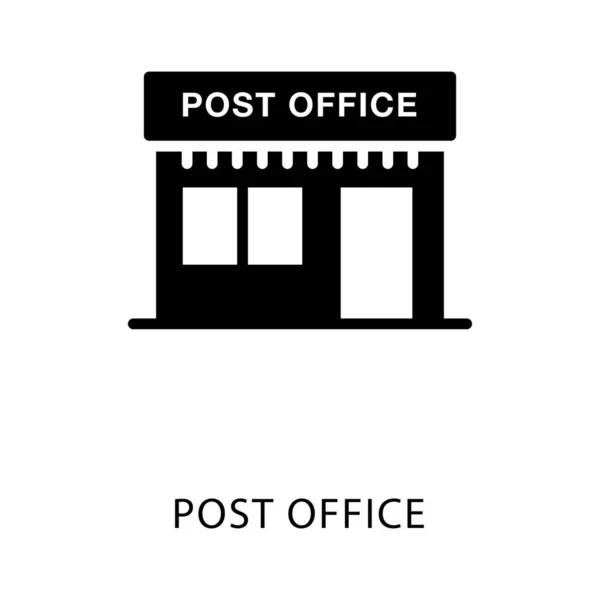 Ikona Symbolu Glyfu Budově Poštovního Úřadu — Stockový vektor