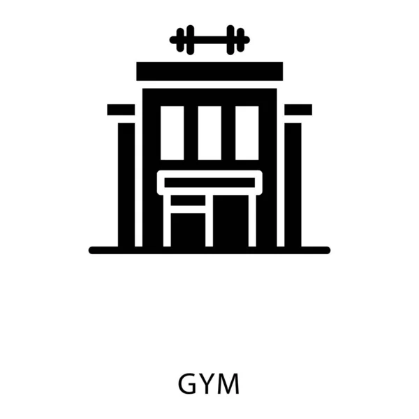 Icône Bâtiment Gymnase Dans Vecteur Glyphe — Image vectorielle
