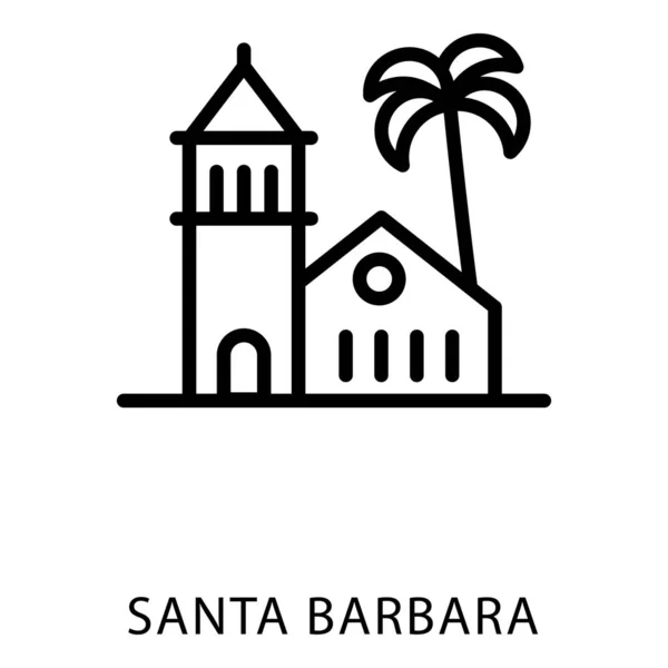 San Barbara Línea Vector — Vector de stock