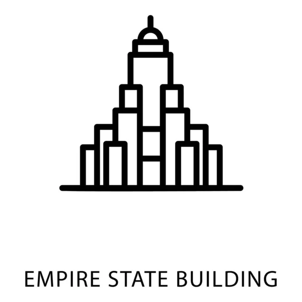 Empire State Binasının Çizgi Simgesi — Stok Vektör