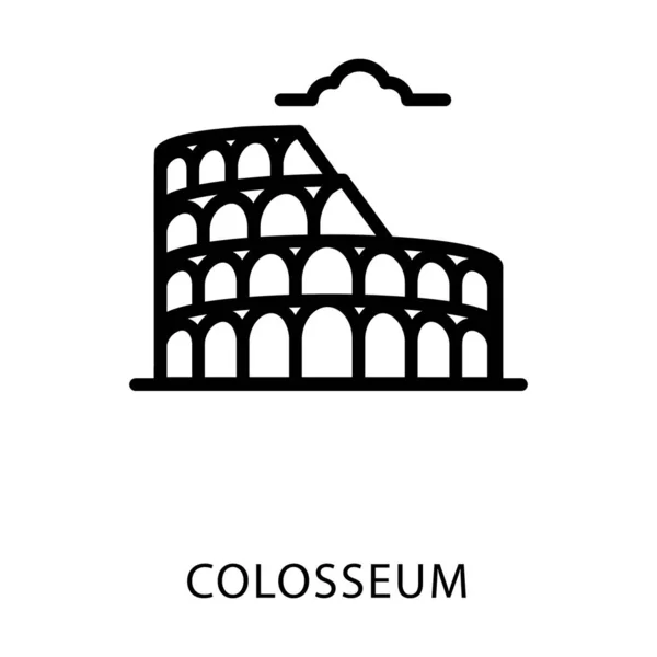 Icono Línea Diseño Vectores Coliseo — Vector de stock