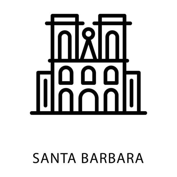 Santa Barbara Vector Línea — Vector de stock