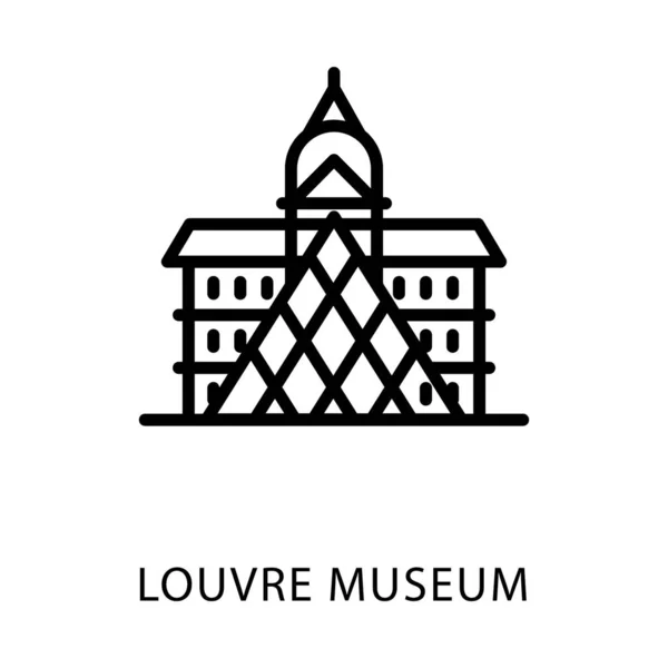 Louver Museo Línea Vector — Vector de stock