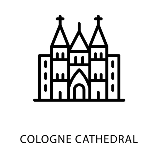 Ícone Linha Catedral Colônia —  Vetores de Stock