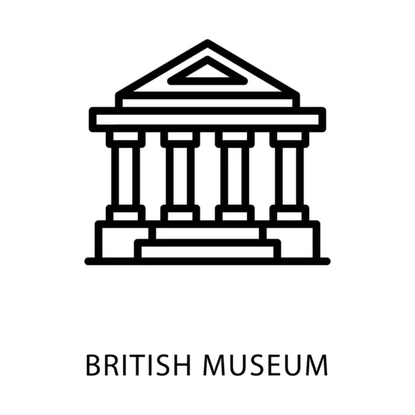 Musée Britannique Vecteur Conception Ligne — Image vectorielle