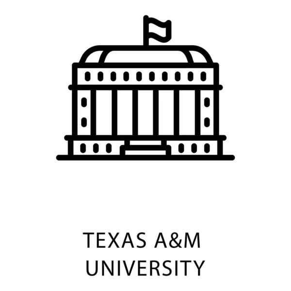 Lijn Icoon Van Texas University — Stockvector