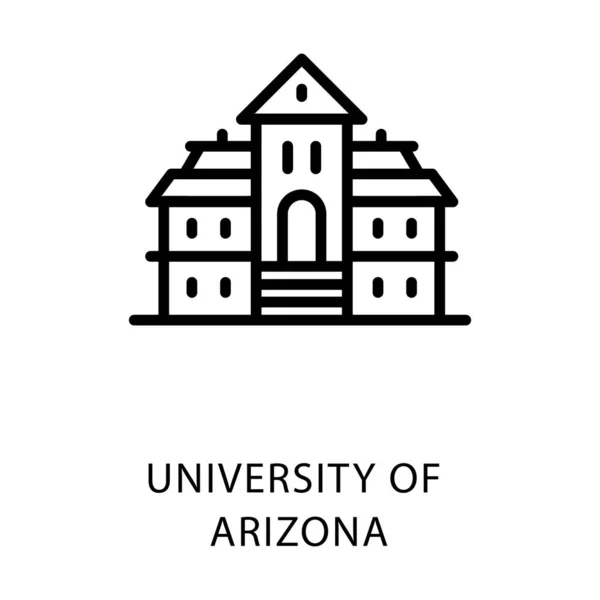 Liniensymbol Des Gebäudes Der Universität Von Arizona — Stockvektor