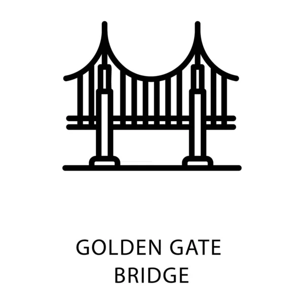 金门桥矢量线图标 — 图库矢量图片