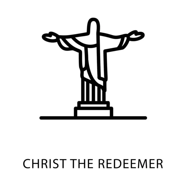 基督是线向量的救赎者图标 — 图库矢量图片