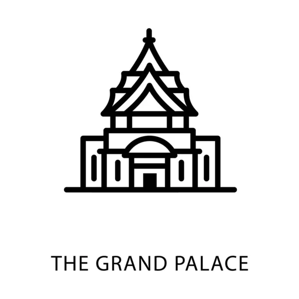 Ícone Design Linha Grande Palácio — Vetor de Stock