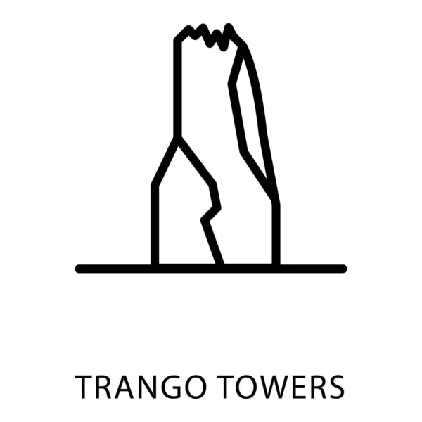 Trango Kule Tasarım Vektörünün Hat Simgesi — Stok Vektör